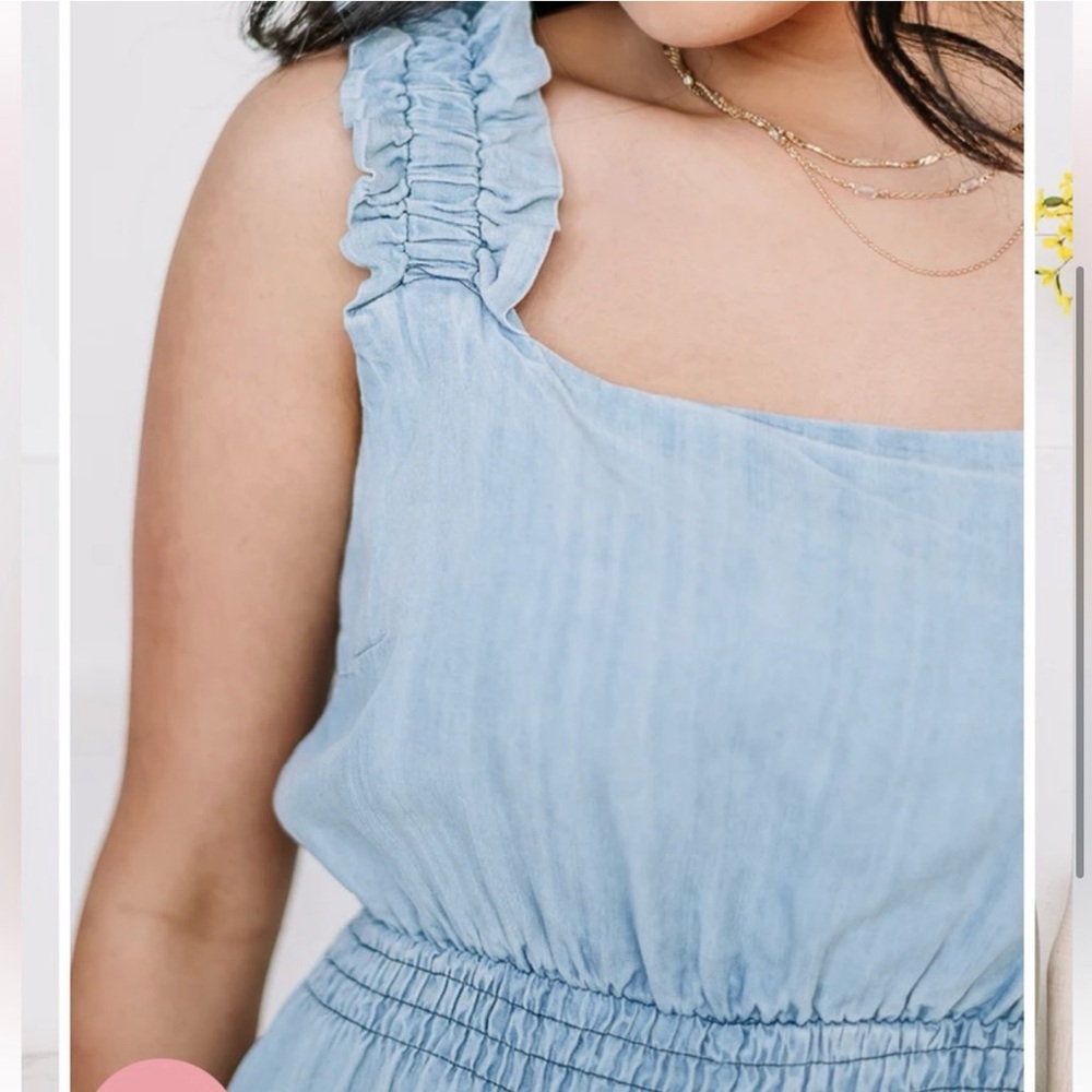 Easel BLUEBONNET BREEZE DENIM MAXI DRESS
Small NWT - Picture 3 of 15